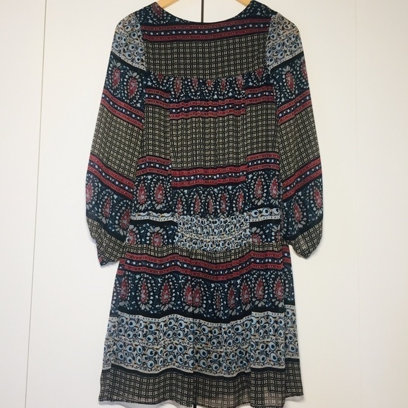 Boho print square neck mini dress - Picture 2 of 8